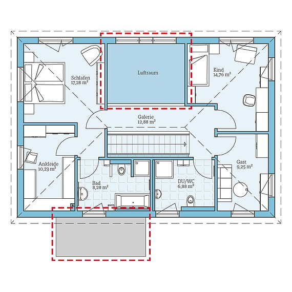 Fertighaus Villa 183: Grundrissoption OG