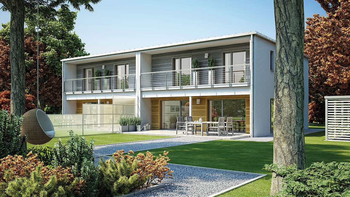 Doppelhaus als Fertighaus von Hanse Haus