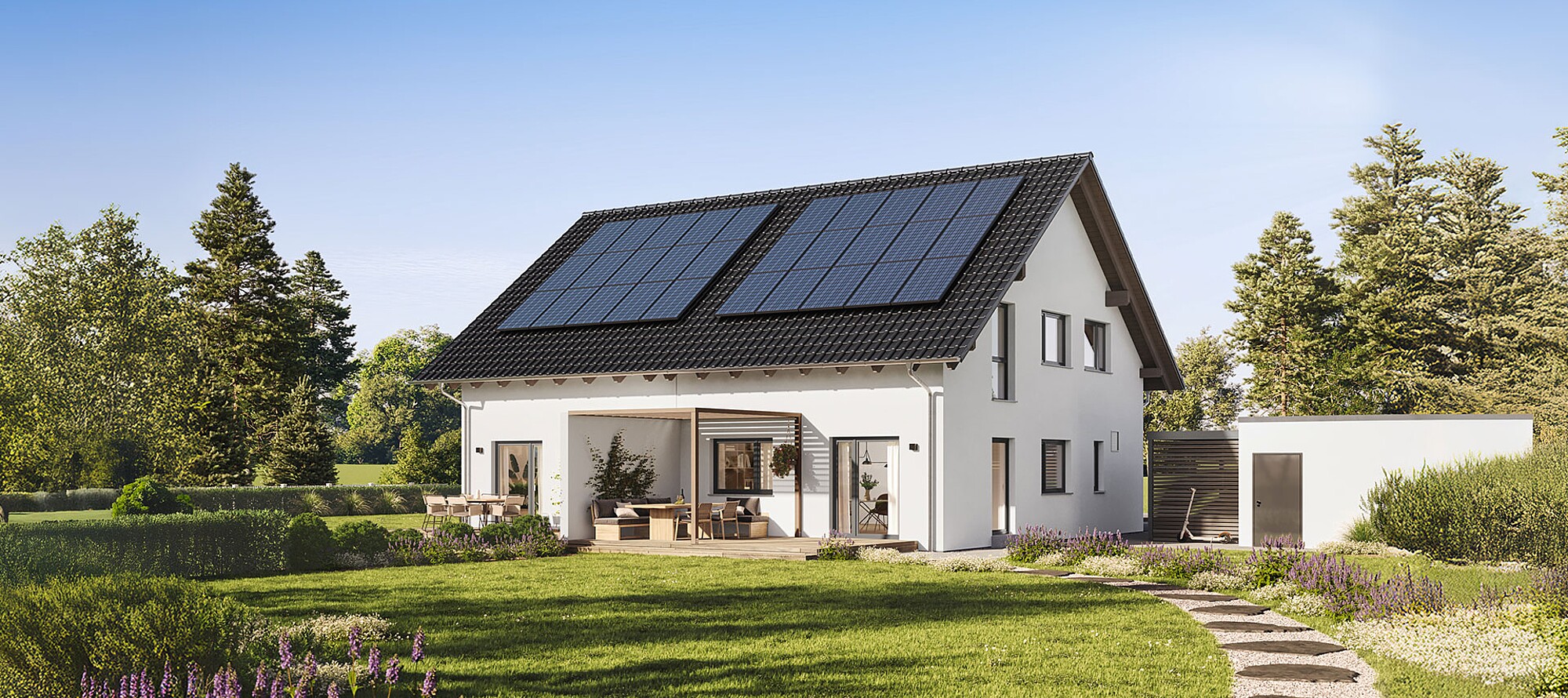 QNG⁺-Line: Fertighaus Doppelhaus 38-124 - Hanse Haus QNG⁺-Line: Fertighaus Doppelhaus 38-124