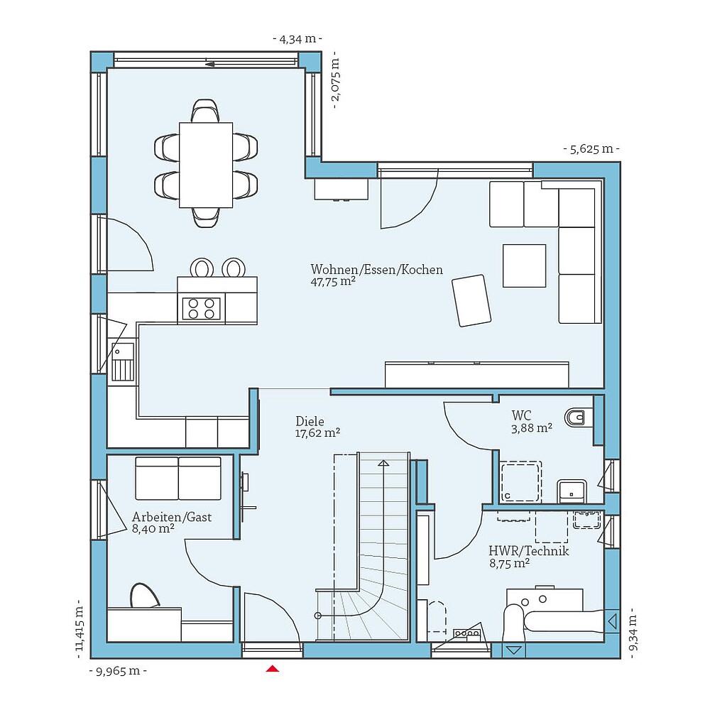 QNG⁺-Line: Variant 25-162: Grundriss EG - Hanse Haus