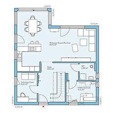 Variant 25-162 – Basisgrundriss (EG) QNG⁺-Line: Variant 25-162: Grundriss EG - Hanse Haus