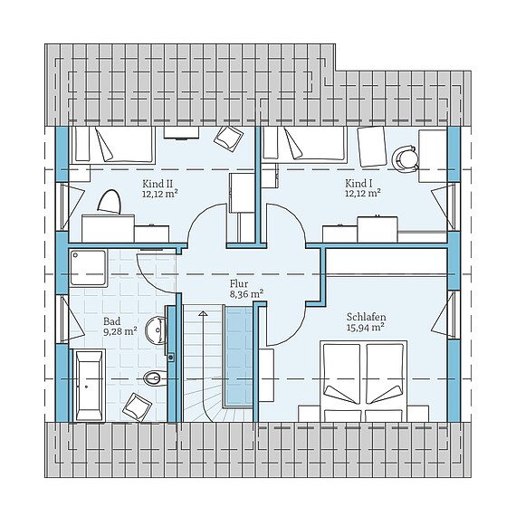 Fertighaus Variant 45-130: Grundriss DG