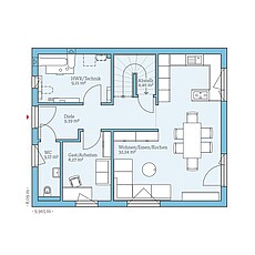 Variant 38-130 – Basisgrundriss (EG) QNG⁺-Line: Variant 38-130: Grundriss EG - Hanse Hause