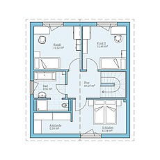 QNG⁺-Line: Fertighaus Villa 124: Grundriss OG