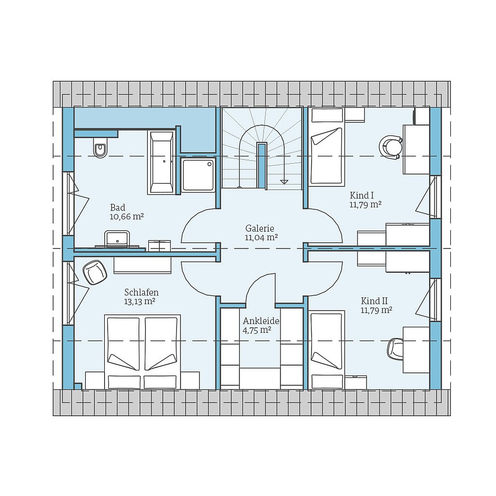 QNG⁺-Line: Variant 38-130: Grundriss DG - Hanse Hause