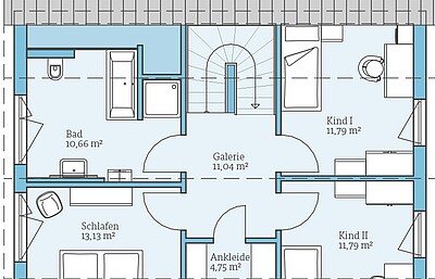 QNG⁺-Line: Variant 38-130: Grundriss DG - Hanse Hause