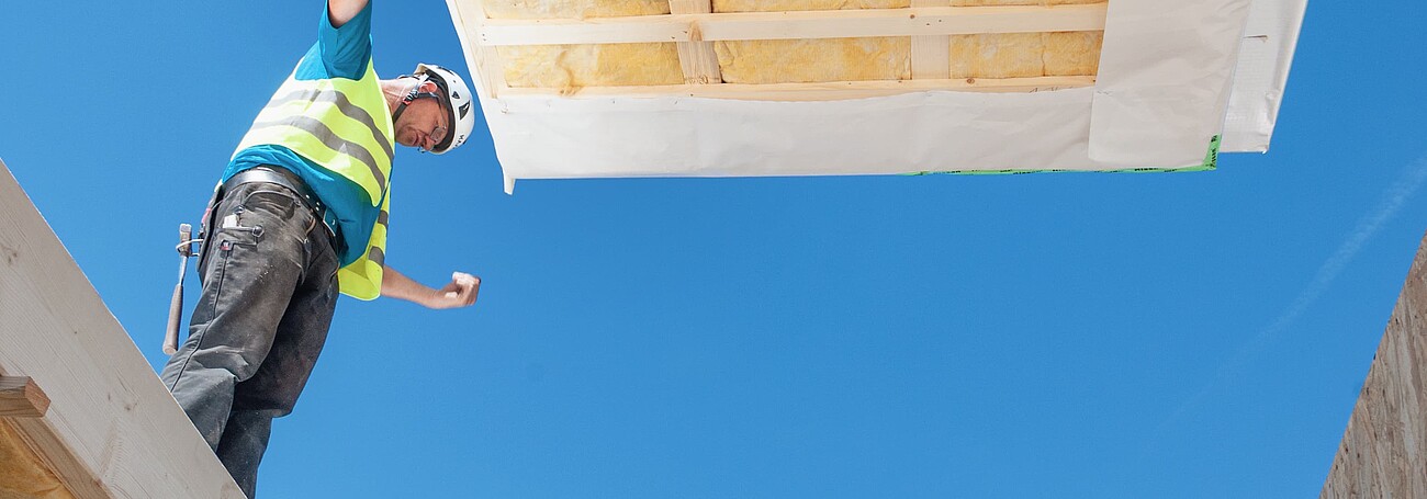 Fertighaus: Montage Decke