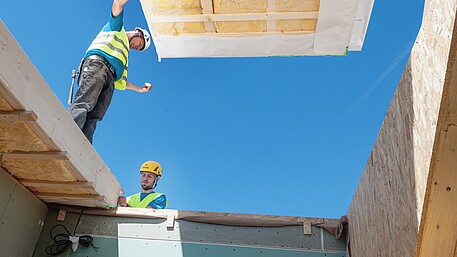 Fertighaus: Montage Decke