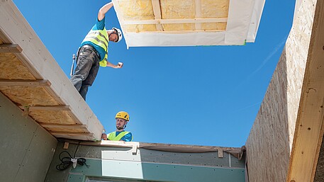 Alles aus einer Hand Fertighaus: Montage Decke