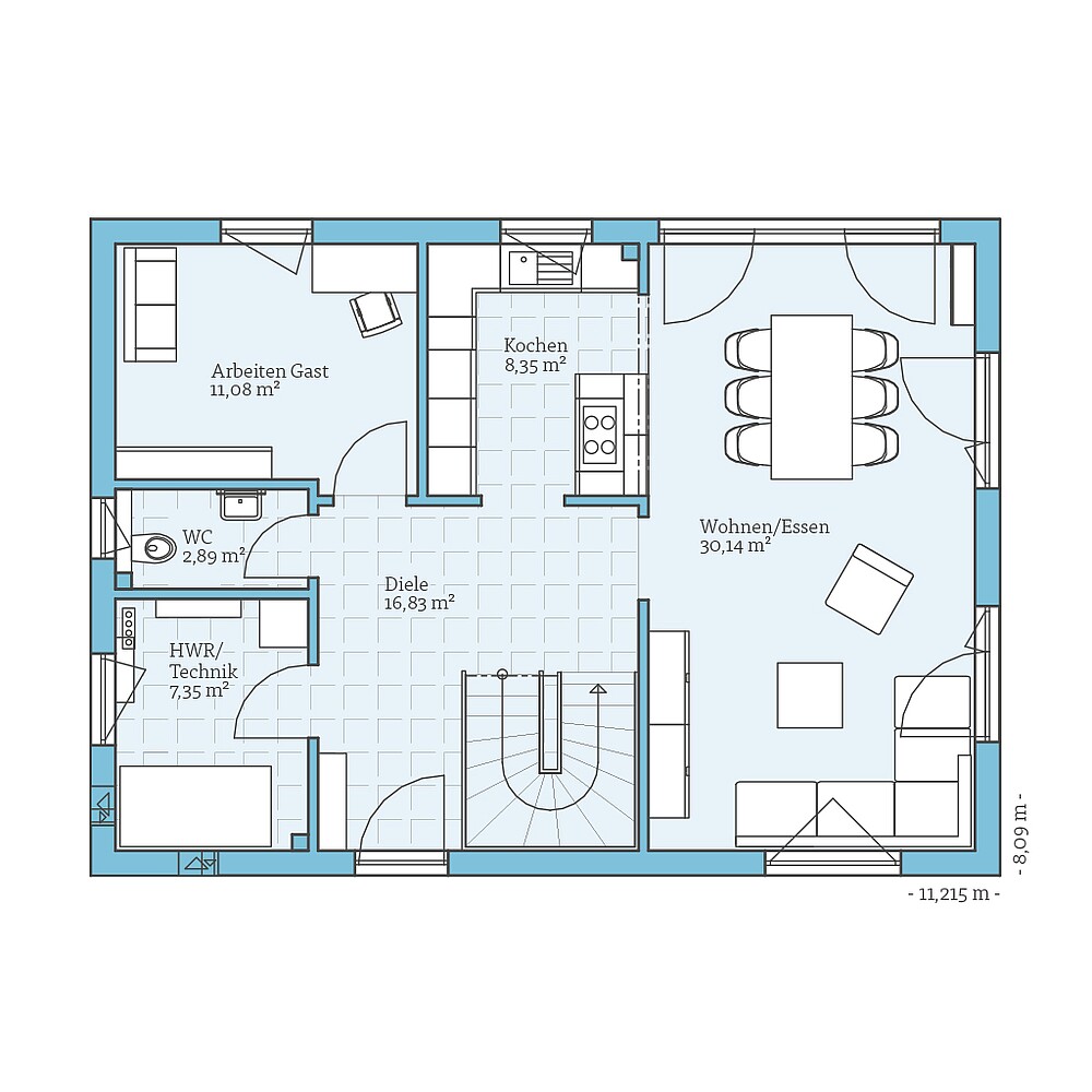 Fertighaus Variant 25-150: Grundriss EG