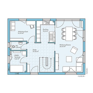 Fertighaus Variant 25-150: Grundriss EG