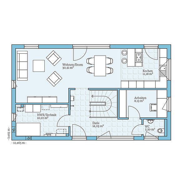 Fertighaus Vita 156: Grundriss EG