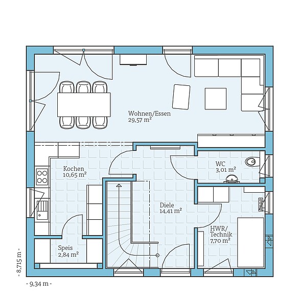 Fertighaus Variant 25-135: Grundriss EG