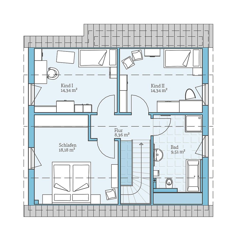 Fertighaus Variant 35-137: Grundriss DG