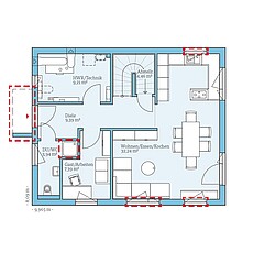 Variant 38-130 – Planungsoption (EG) QNG⁺-Line: Variant 38-130: Grundrissoption 1 EG - Hanse Hause
