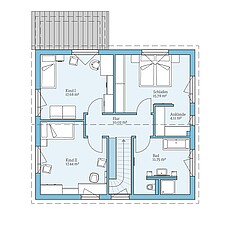 Villa 163 – Basisgrundriss (OG) QNG⁺-Line: Villa 163: Grundriss OG - Hanse Haus