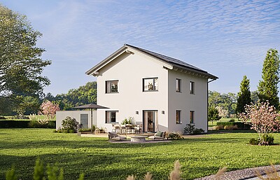 QNG⁺-Line: Fertighaus Villa 124 mit Satteldach