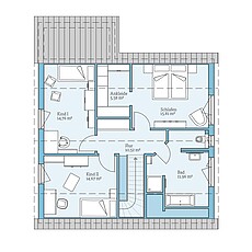 Variant 35-160 – Basisgrundriss (DG) QNG⁺-Line: Variant 35-160: Grundriss DG - Hanse Haus
