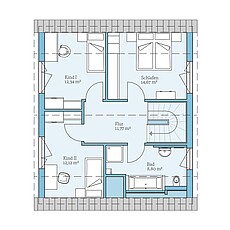 Variant 42-123 – Basisgrundriss (DG) QNG⁺-Line: Variant 42-123: Grundriss DG - Hanse Haus