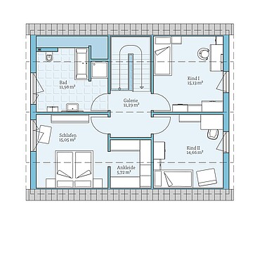 Fertighaus Variant 35-152: Grundriss DG