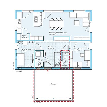 Vita 165: Grundrissoption EG - Hanse Haus Vita 165: Grundrissoption EG