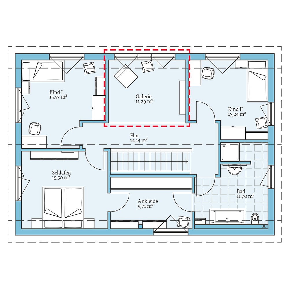 Fertighaus Variant 25-183: Grundrissoption DG