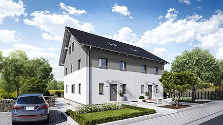 Energieeffizientes Zuhause Fertighaus Doppelhaus 176