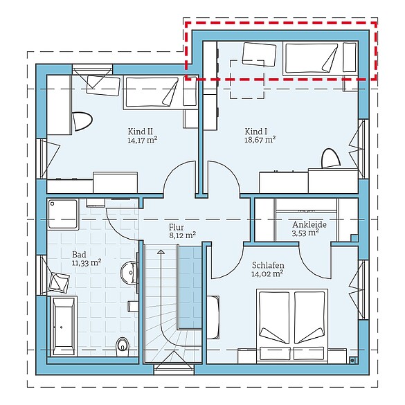 Fertighaus Variant 25-135: Grundrissoption DG