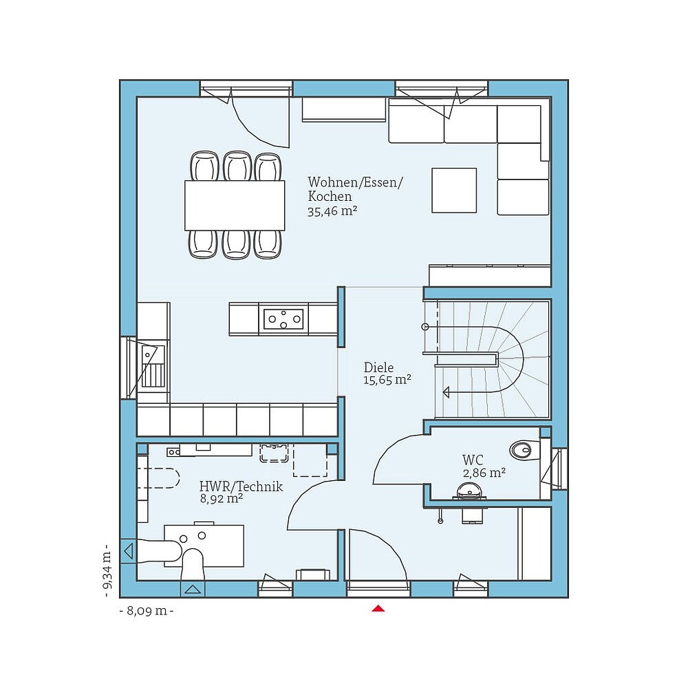 QNG⁺-Line: Variant 28-123: Grundriss EG - Hanse Hause