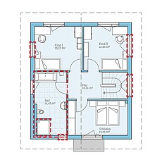 QNG⁺-Line: Fertighaus Villa 124: Grundrissoption 2 OG