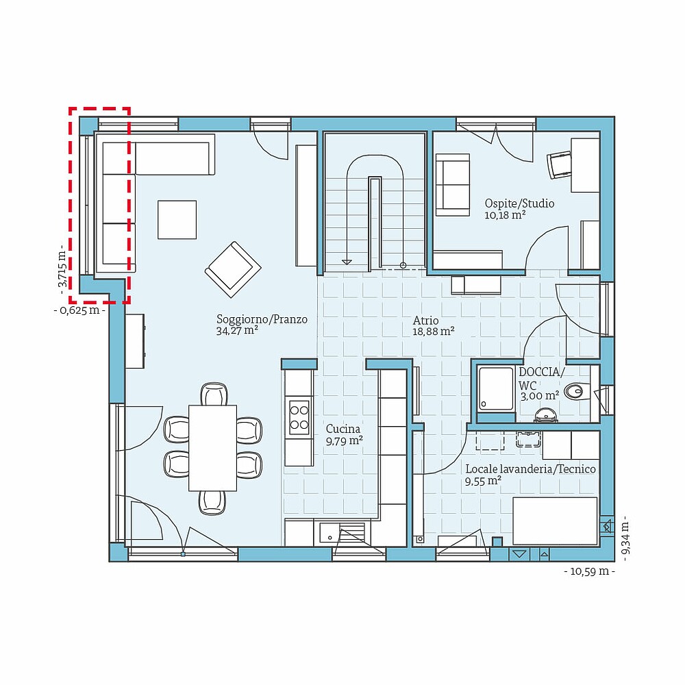 Casa Prefabbricata Villa 166: Opzione di pianificazione pianterreno