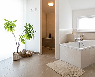 Badezimmer eines Fertighauses von Hanse Haus