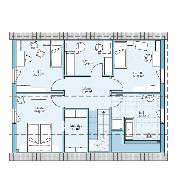 Fertighaus Variant 35-184: Grundriss DG