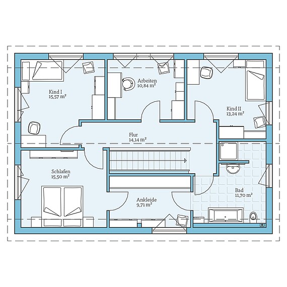 Fertighaus Variant 25-183: Grundriss DG