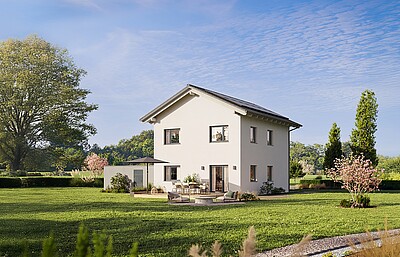 QNG⁺-Line: Fertighaus Villa 124 mit Walmdach 