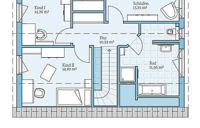 QNG⁺-Line: Fertighaus Variant 35-160: Grundriss DG - Hanse Haus