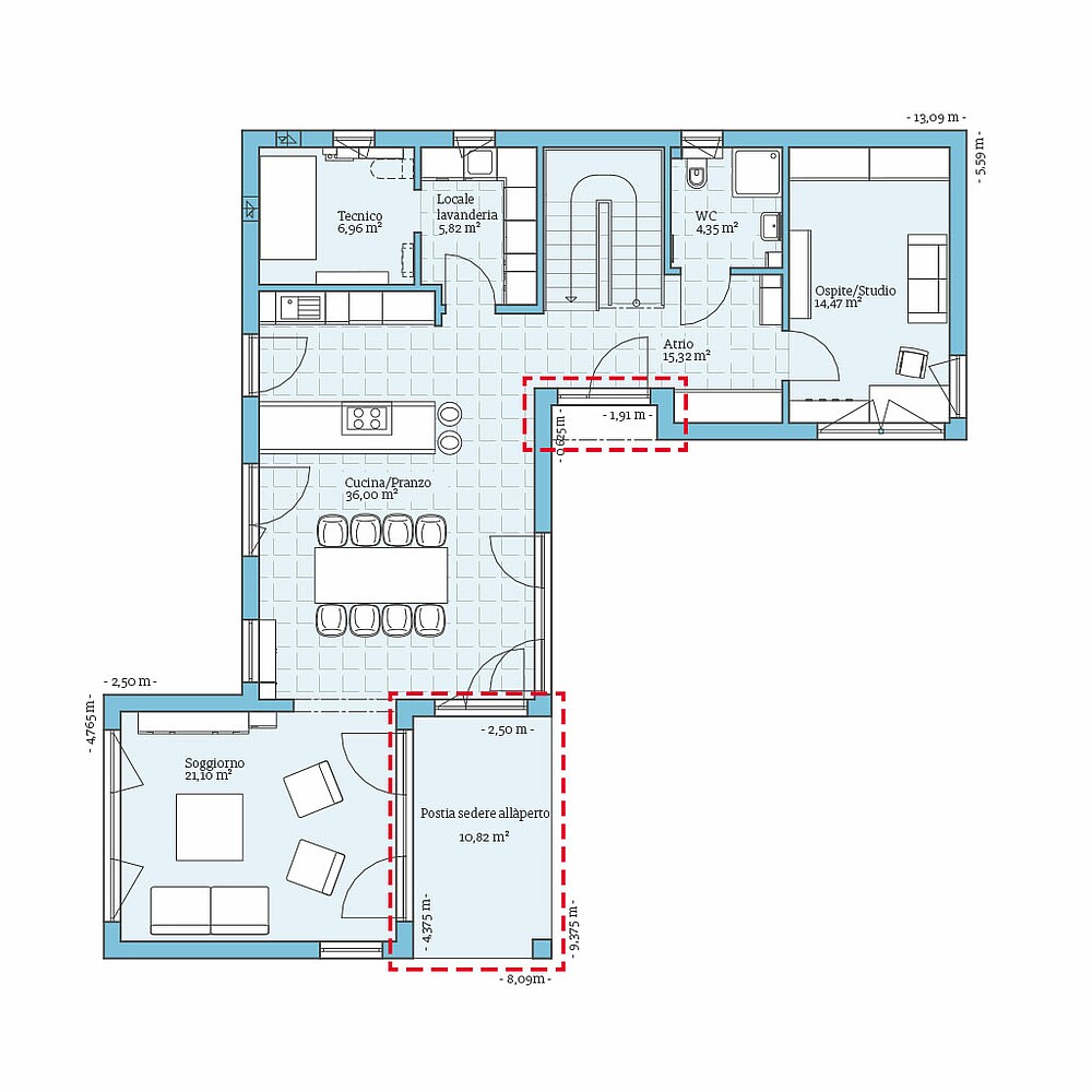 Casa Prefabbricata Vita 209: Opzione di pianificazion pianterreno