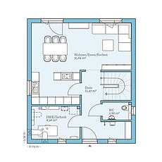 Variant 42-123 – Basisgrundriss (EG) QNG⁺-Line: Variant 42-123: Grundriss EG - Hanse Haus