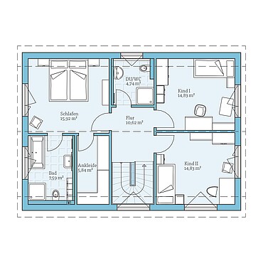 Fertighaus Variant 25-150: Grundriss DG