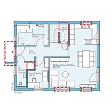 Variant 28-132 – Planungsoption (EG) QNG⁺-Line: Variant 28-132: Grundrissoption 1 EG - Hanse Hause
